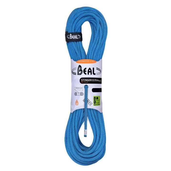 BEAL STINGER III 9.4 mm UNICORE DRY COVER 80 m – Single Rope